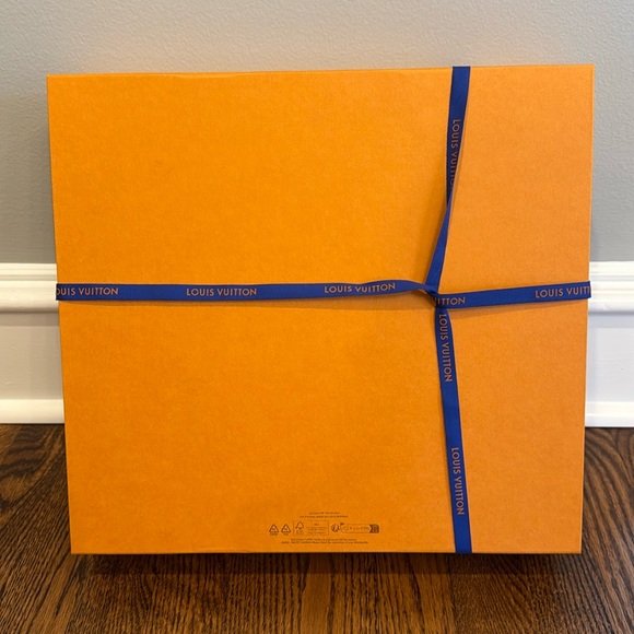 Louis Vuitton Gold Orange Blue Empty Shirt Gift Box Ribbon Gift Receipt Tag - Picture 3 of 13